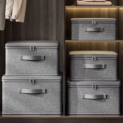 Caja de almacenamiento plegable con cubierta, caja de almacenamiento de ropa con cremallera, caja de almacenamiento de edredón de gran capacidad, armario, caja organizadora de ropa interior