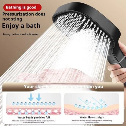 Cabezal de ducha de alta presión con Panel grande de 13CM con filtro, 3 modos, boquilla de lluvia con pulverizador de gran flujo, cabezal de ducha cuadrado para baño