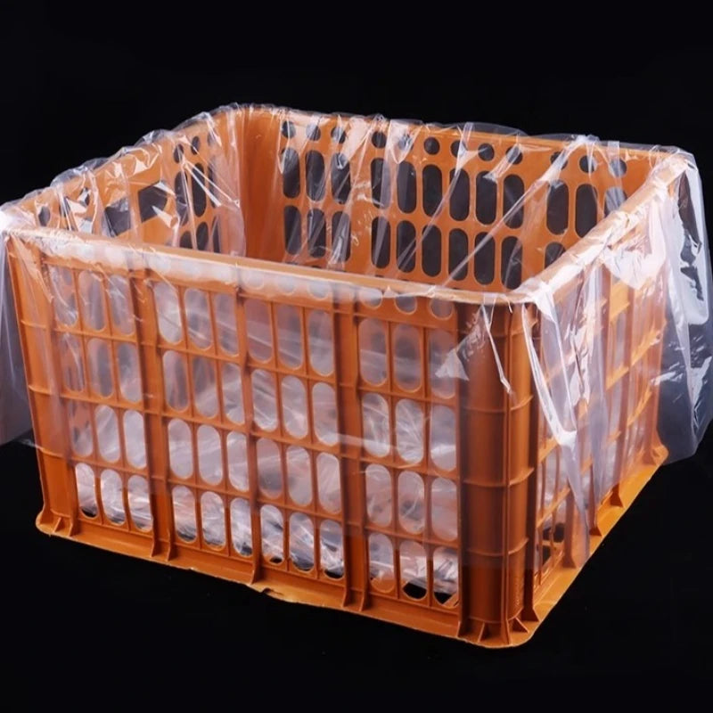 Bolsa de plástico de fondo cuadrado PE, bolsa transparente de cuatro lados, bolsa antipolvo y a prueba de humedad, paquete de plástico grande para polvo, 10 Uds.