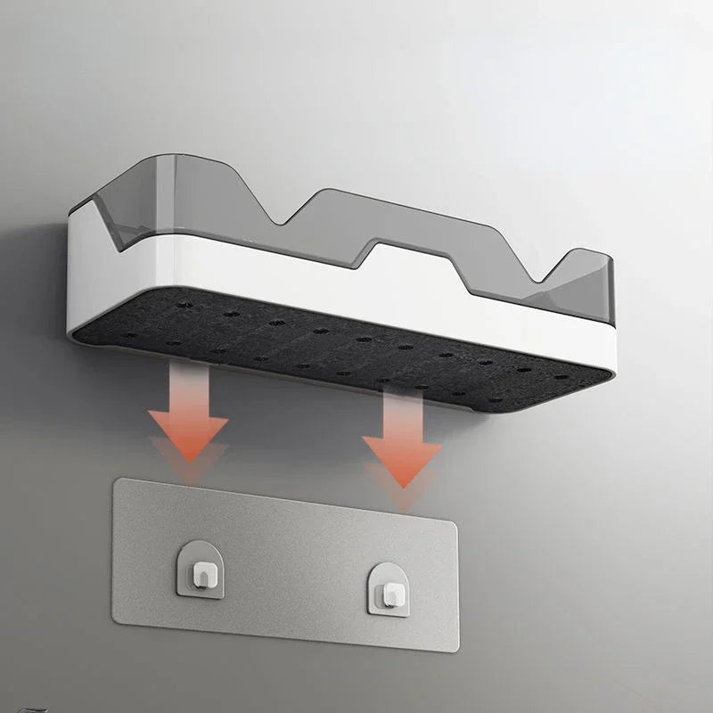 Estante organizador para baño, estante de almacenamiento para ducha, estantes de esquina negros, soporte de champú para inodoro de aluminio montado en la pared, sin taladro
