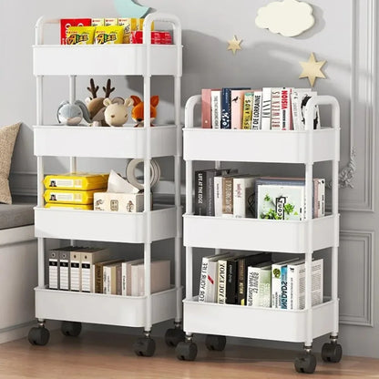Carro de almacenamiento de estantería, carrito organizador de cocina móvil con ruedas, estantes de baño multicapa, estante de almacenamiento de aperitivos para el hogar