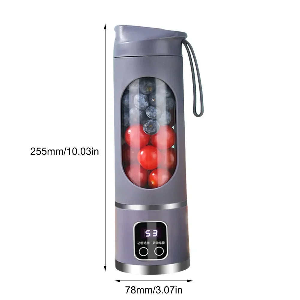 Exprimidor eléctrico portátil para el hogar, minibotella exprimidora con carga inalámbrica USB, taza de 450ml, batidora de Mano Eléctrica