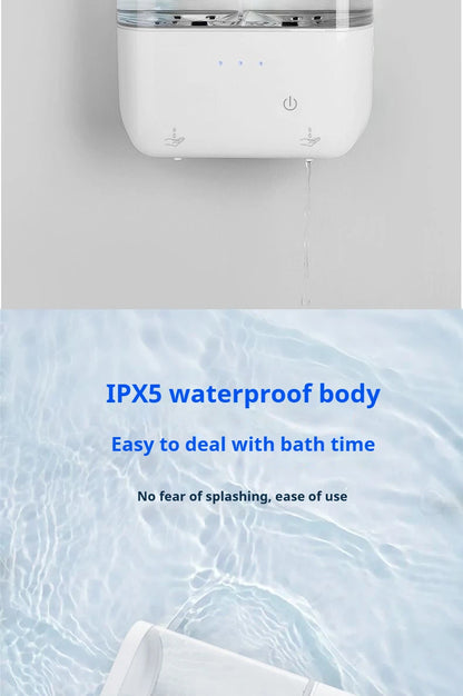 Dispensador automático de jabón de doble cabezal, dispensador de jabón líquido montado en la pared para champú/Gel de ducha/jabón para platos, baño inteligente