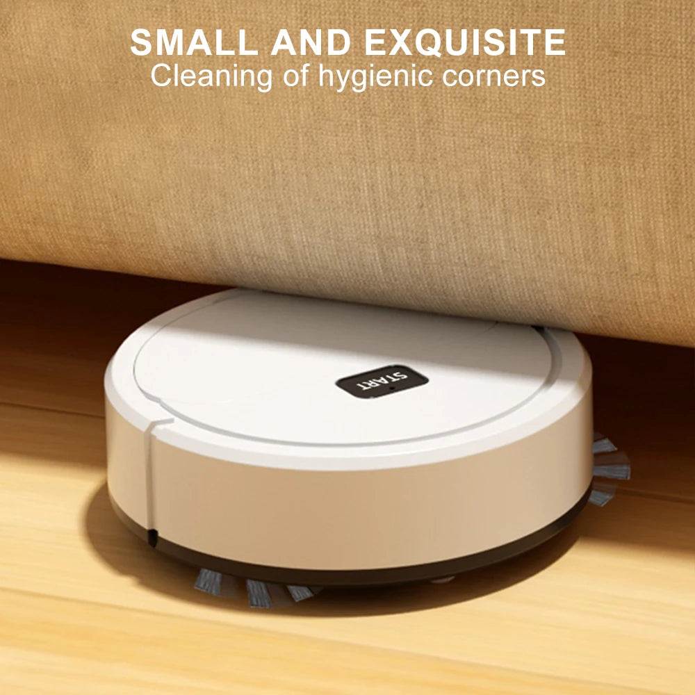 Robot de barrido completamente automático, aspirador de barrido para fregar el suelo, Mini limpiador para uso doméstico, barredora inteligente Lazybones 3 en 1