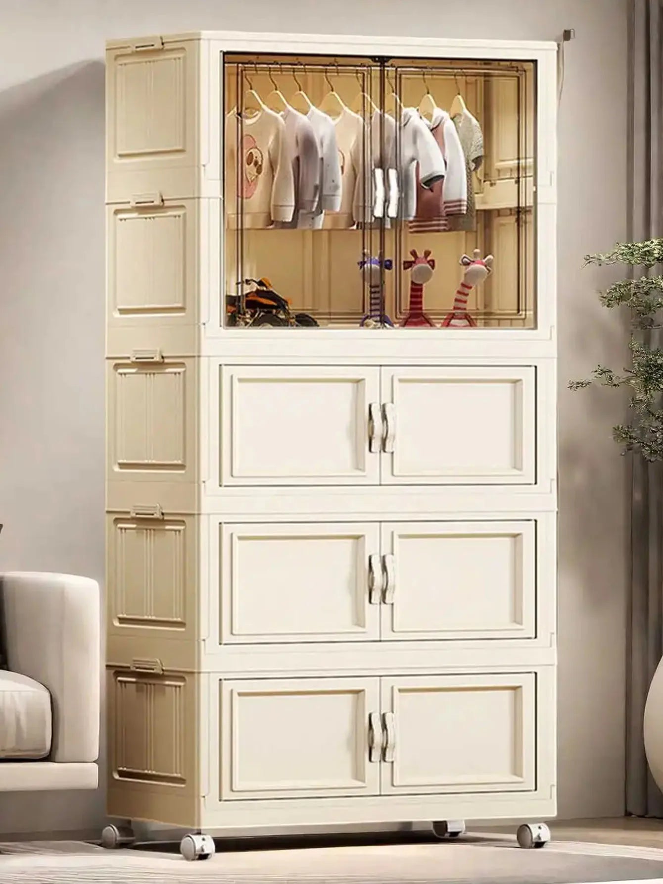 Gabinete de almacenamiento, caja de almacenamiento plegable para el hogar, sala de estar, gabinete de juguetes, estante de almacenamiento, gabinete de aperitivos, almacenamiento de cocina sin instalación