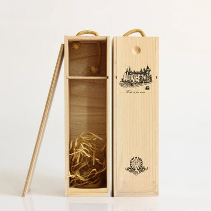 Caja de vino de madera para una sola botella con tapa, caja de almacenamiento de vino reutilizable decorativa de grano de madera, soporte para botella de vino individual