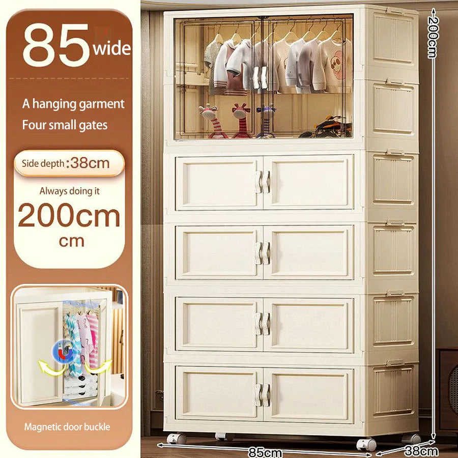 Gabinete de almacenamiento, caja de almacenamiento plegable para el hogar, sala de estar, gabinete de juguetes, estante de almacenamiento, gabinete de aperitivos, almacenamiento de cocina sin instalación