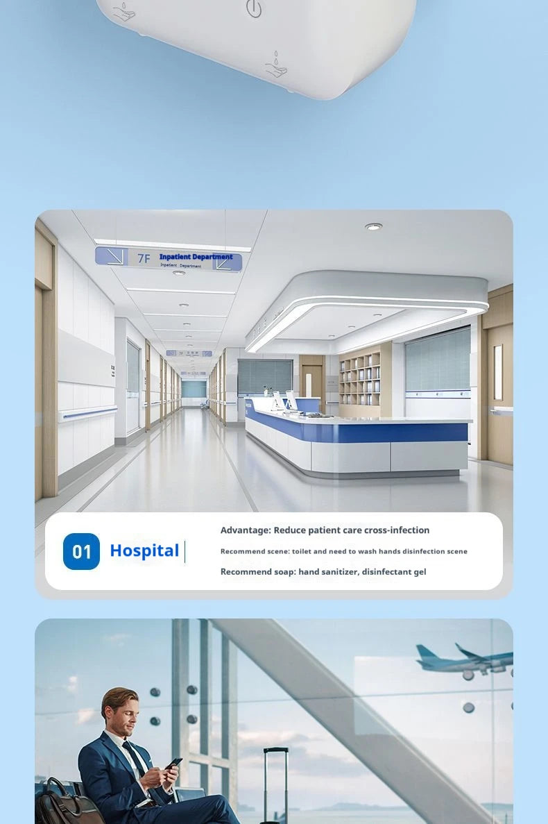 Dispensador automático de jabón de doble cabezal, dispensador de jabón líquido montado en la pared para champú/Gel de ducha/jabón para platos, baño inteligente