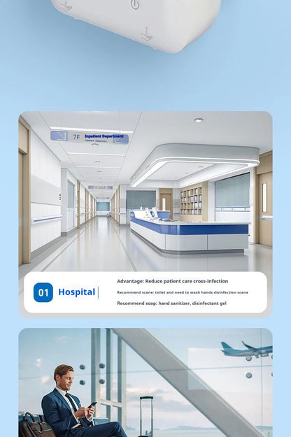 Dispensador automático de jabón de doble cabezal, dispensador de jabón líquido montado en la pared para champú/Gel de ducha/jabón para platos, baño inteligente