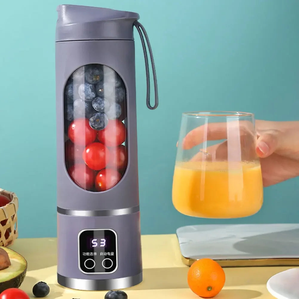 Exprimidor eléctrico portátil para el hogar, minibotella exprimidora con carga inalámbrica USB, taza de 450ml, batidora de Mano Eléctrica