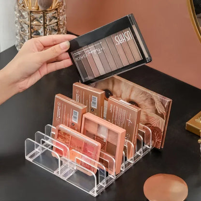 Organizador de paleta de sombra de ojos para mujer, bandeja de almacenamiento de polvo de ojos, estante de cosméticos, soporte de compartimiento de herramientas de maquillaje, organizador de maquillaje, nuevo
