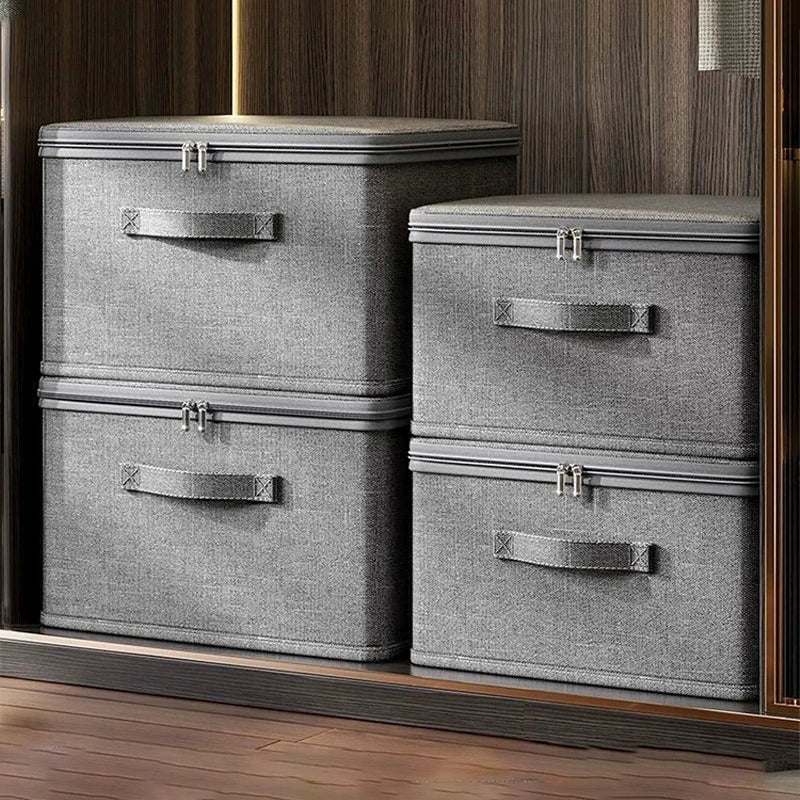 Caja de almacenamiento plegable con cubierta, caja de almacenamiento de ropa con cremallera, caja de almacenamiento de edredón de gran capacidad, armario, caja organizadora de ropa interior