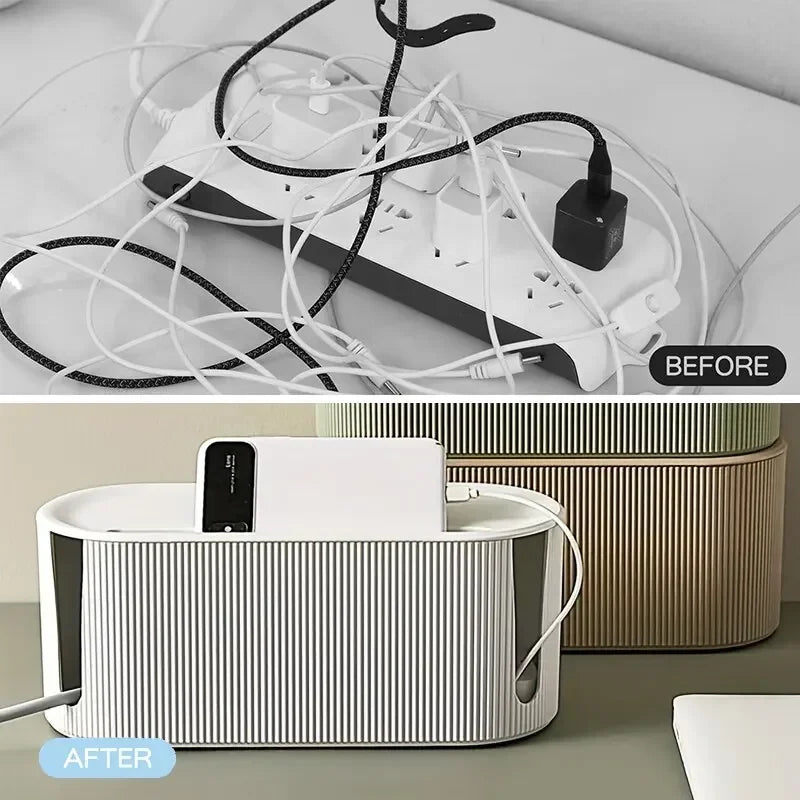 Caja organizadora de cables, accesorio para tiras de alimentación y cables de alimentación para el hogar y la oficina