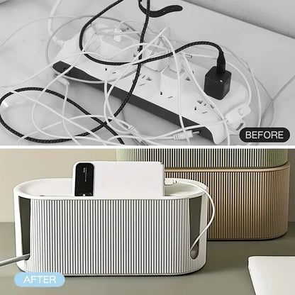 Caja organizadora de cables, accesorio para tiras de alimentación y cables de alimentación para el hogar y la oficina