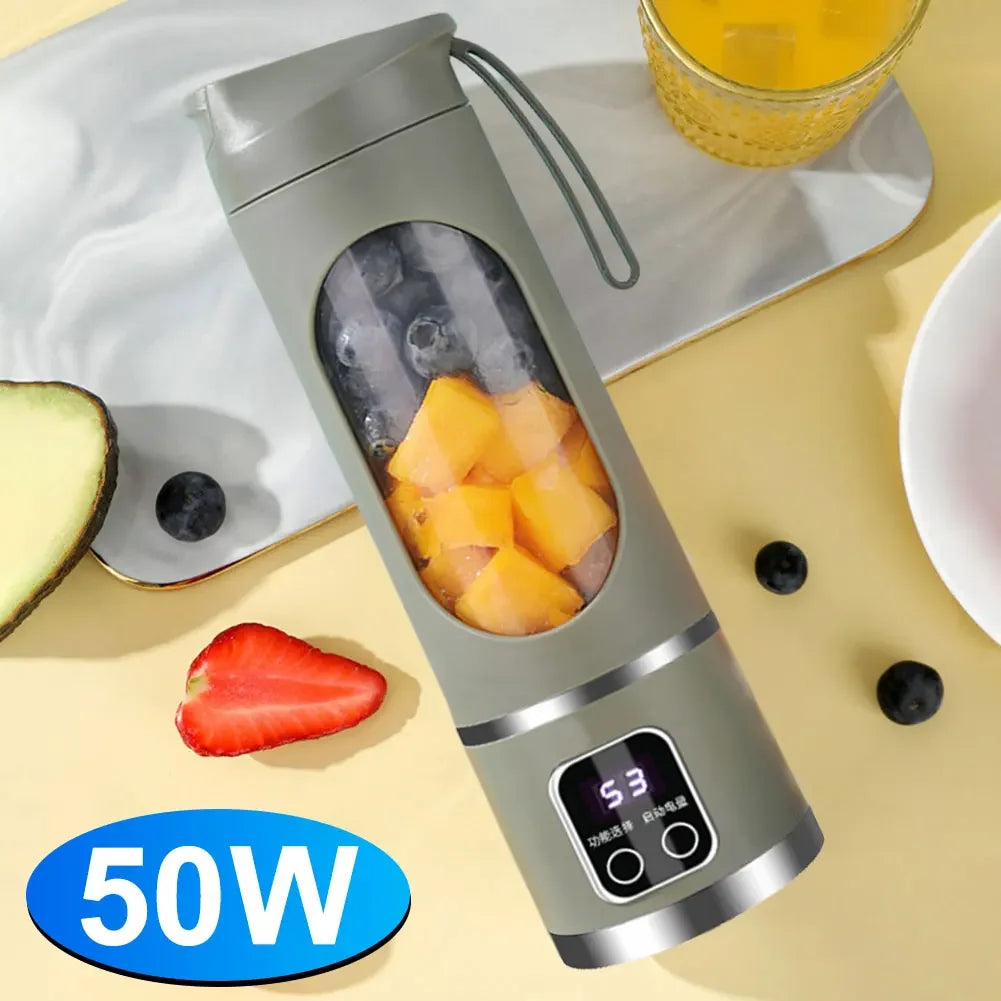 Exprimidor eléctrico portátil para el hogar, minibotella exprimidora con carga inalámbrica USB, taza de 450ml, batidora de Mano Eléctrica