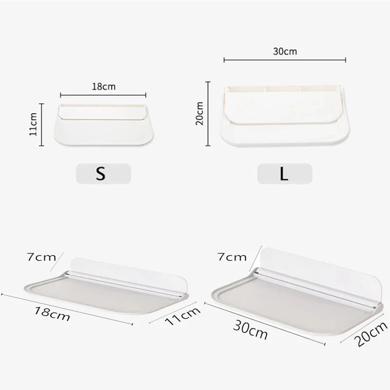 Estante de pared plegable sin perforaciones, estante flotante de plástico montado en la pared, para el hogar, baño, toalla, estante de almacenamiento de ropa