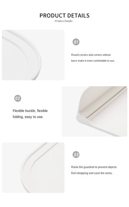 Estante de pared plegable sin perforaciones, estante flotante de plástico montado en la pared, para el hogar, baño, toalla, estante de almacenamiento de ropa
