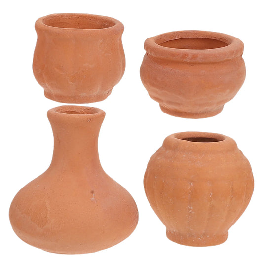 Macetas suculentas de cerámica en miniatura, macetas de bolsillo para jardín de terracota, bricolaje, 4 Uds.