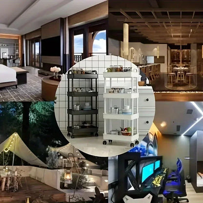 NuevoCarrito de almacenamiento multifuncional con estantes abiertos, exhibición de libros para espacio de vida, adecuado para cocina, dormitorio, organizador de decoración de almacenamiento