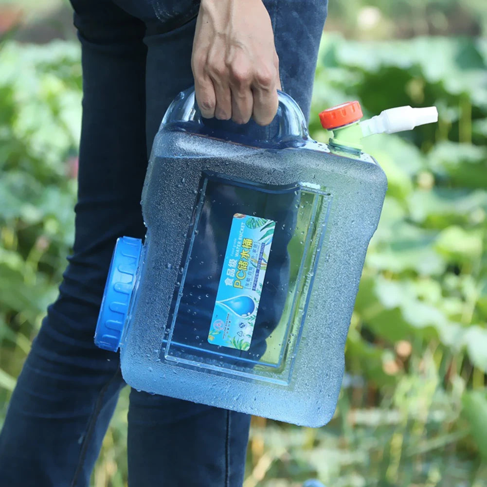 Contenedor de agua portátil con grifo, gran capacidad para acampar, almacenamiento de agua para cocinar, 6/8/13/18L
