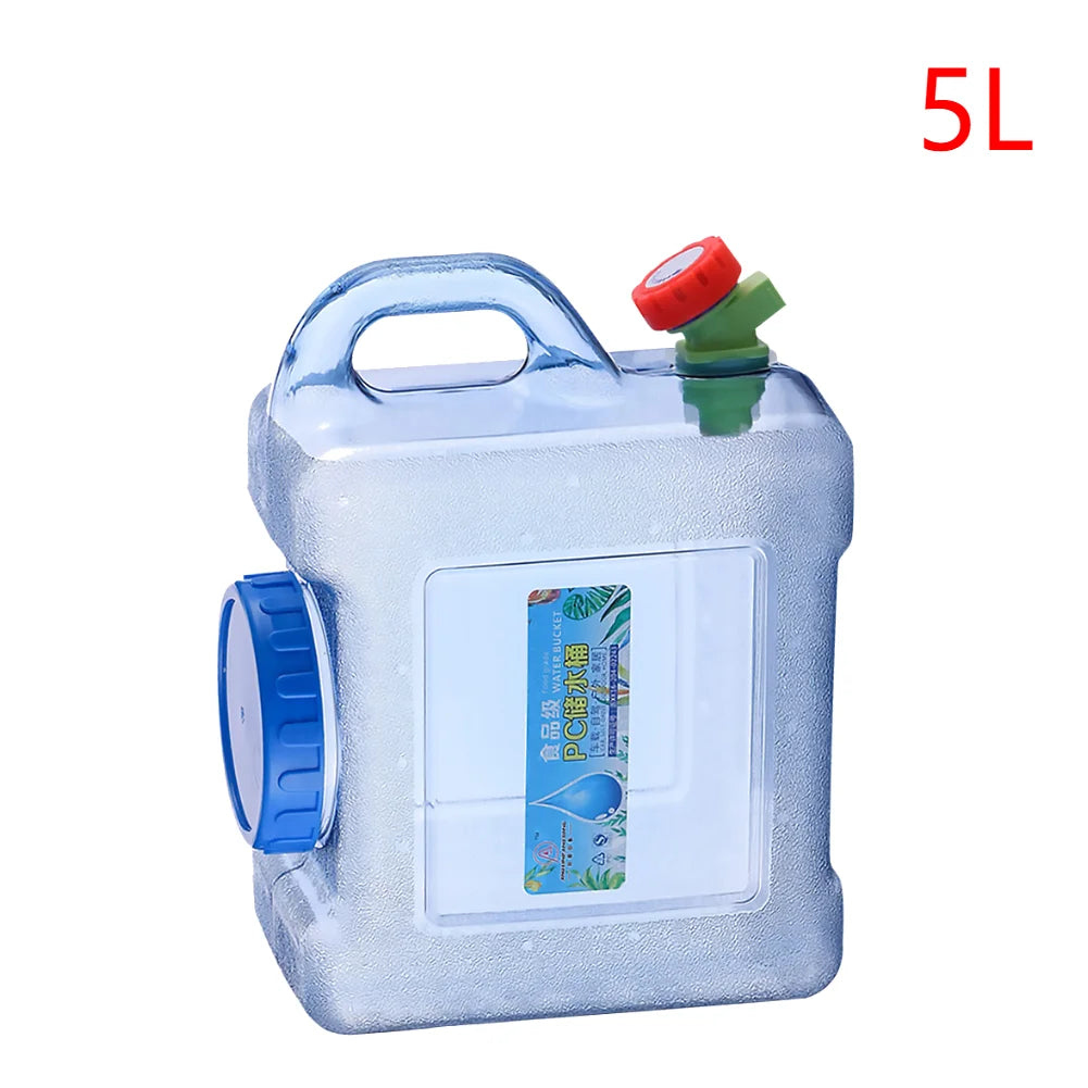 Contenedor de agua portátil con grifo, gran capacidad para acampar, almacenamiento de agua para cocinar, 6/8/13/18L