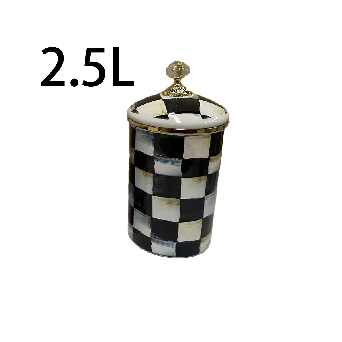 Tarro de almacenamiento clásico Retro europeo, adorno de tablero de ajedrez, contenedores de cocina esmaltados de porcelana, tarros de almacenamiento de azúcar para té y café