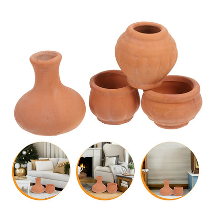 Macetas suculentas de cerámica en miniatura, macetas de bolsillo para jardín de terracota, bricolaje, 4 Uds.