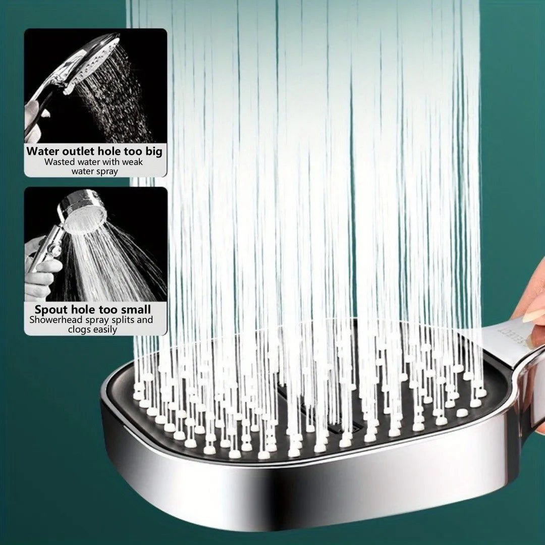 Cabezal de ducha de alta presión con Panel grande de 13CM con filtro, 3 modos, boquilla de lluvia con pulverizador de gran flujo, cabezal de ducha cuadrado para baño