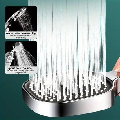 Cabezal de ducha de alta presión con Panel grande de 13CM con filtro, 3 modos, boquilla de lluvia con pulverizador de gran flujo, cabezal de ducha cuadrado para baño