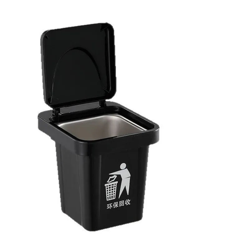 Cenicero colgante de pared de acero inoxidable con tapa, cubo de basura en forma de baño, sala de estar, decoración de baño sin perforaciones a prueba de cenizas