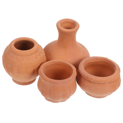 Macetas suculentas de cerámica en miniatura, macetas de bolsillo para jardín de terracota, bricolaje, 4 Uds.