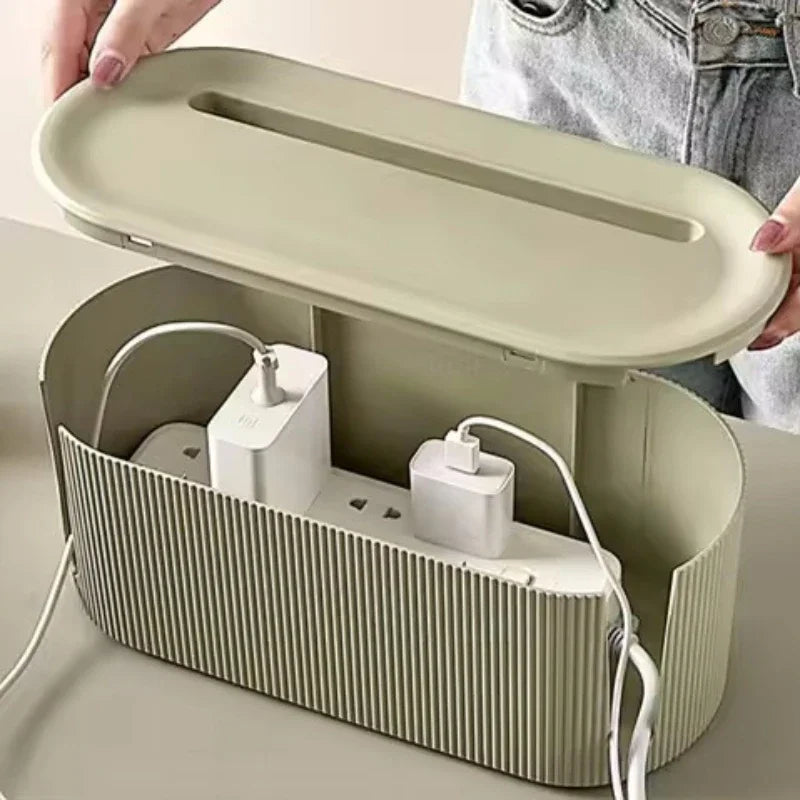 Caja organizadora de cables, accesorio para tiras de alimentación y cables de alimentación para el hogar y la oficina