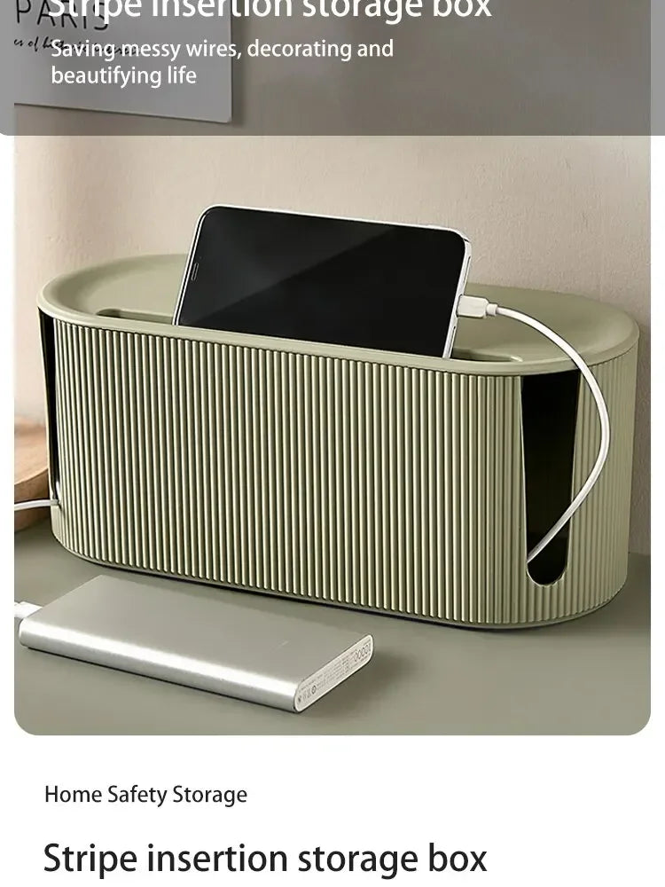 Caja organizadora de cables, accesorio para tiras de alimentación y cables de alimentación para el hogar y la oficina