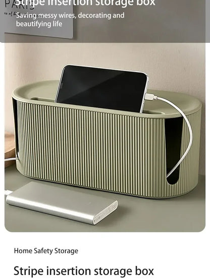 Caja organizadora de cables, accesorio para tiras de alimentación y cables de alimentación para el hogar y la oficina