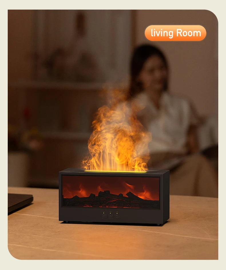 VISSKO-humidificador de aire creativo para chimenea, difusor de aceites esenciales con apagado automático sin agua y luz LED, Control remoto para regalo