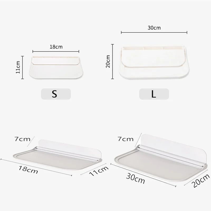 Estante de pared plegable sin perforaciones, estante flotante de plástico montado en la pared, para el hogar, baño, toalla, estante de almacenamiento de ropa