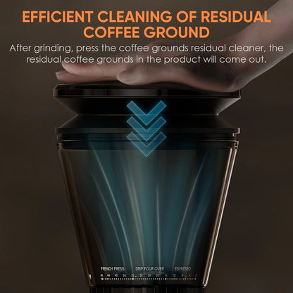 BioloMix Molinillo de café eléctrico con rebaba cónica ajustable 48 configuraciones Soporte extraíble para café expreso