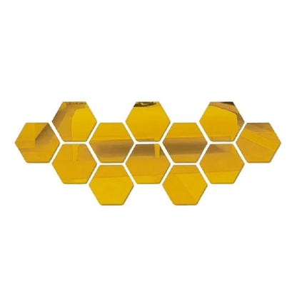 Hexágono acrílico 3D espejo pegatina de pared decoración del hogar DIY autoadhesivo espejo calcomanía decoración pegatinas arte decoración de pared grande 6/12 piezas