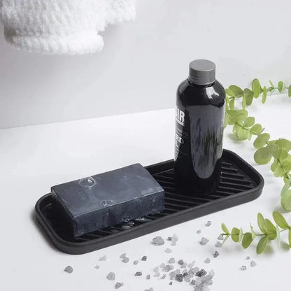 Bandeja de drenaje de silicona para vajilla, taza de agua, frutas, verduras, organizador de fregadero de cocina, soporte de esponja de almacenamiento, dispensador de jabón