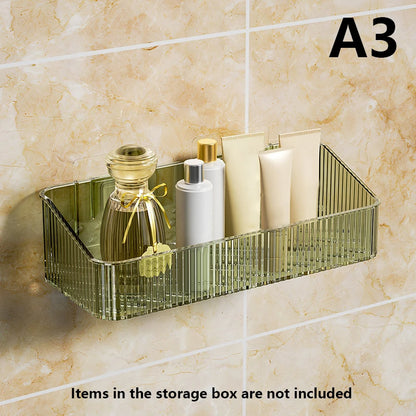 Estantes para champú y ducha montados en la pared, organizador sin perforación, Material PET transparente extraíble, estante de almacenamiento para el baño