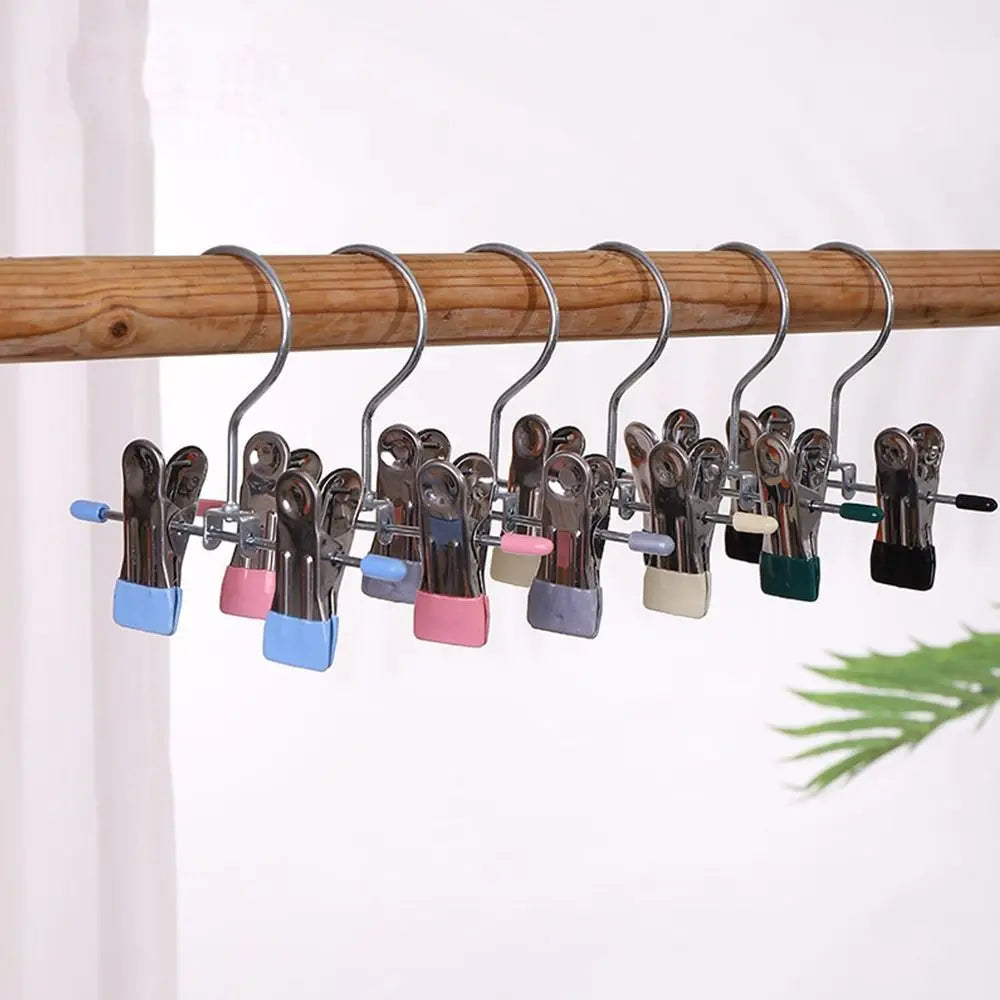 Clips antideslizantes para secado de ropa, soportes para botas 360 °   Clips giratorios para almacenamiento de sombreros, pinzas ajustables para ropa, Clip para pantalones de acero inoxidable