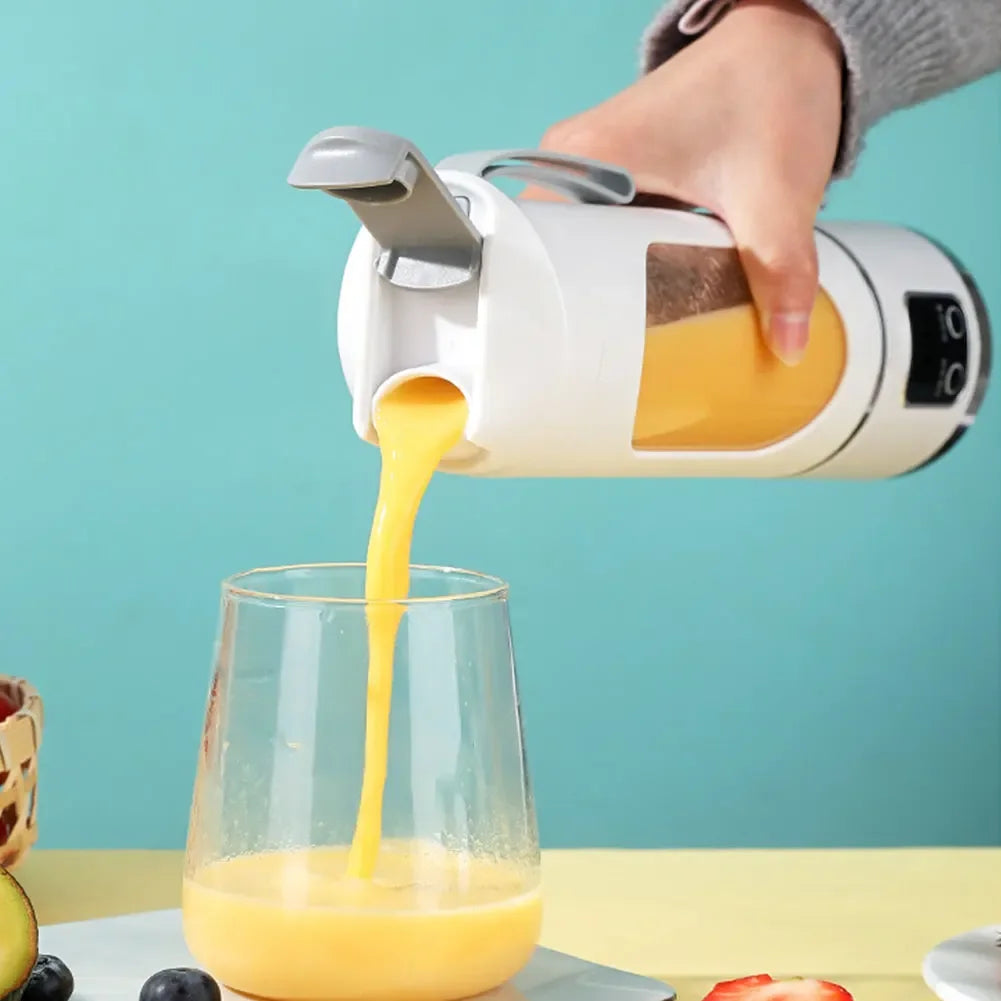 Exprimidor eléctrico portátil para el hogar, minibotella exprimidora con carga inalámbrica USB, taza de 450ml, batidora de Mano Eléctrica