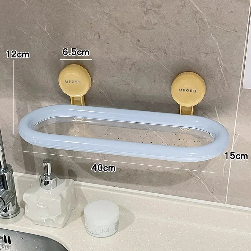 Estante de almacenamiento con ventosa de dopamina, estante de almacenamiento colgante de pared drenable sin perforaciones, organizador de artículos de tocador duradero de alta calidad para el hogar