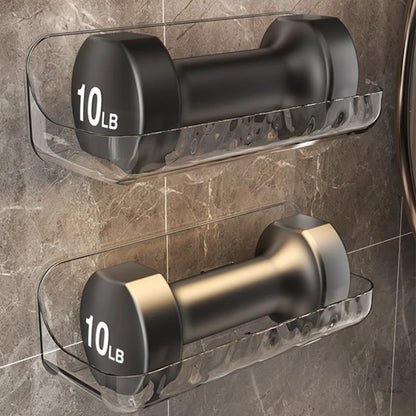 Estante de almacenamiento transparente acrílico para baño, bandeja de almacenamiento de cosméticos sin perforaciones montada en la pared, organizador de maquillaje, estante de cocina para baño