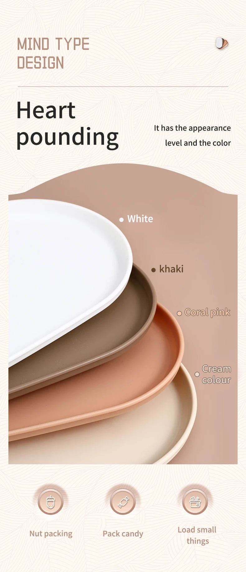 Bandeja de almacenamiento de plástico ovalada, bandeja reutilizable para servir alimentos, bandeja de fruta y postre, organizador de cocina, bandeja de exhibición de joyería multiusos