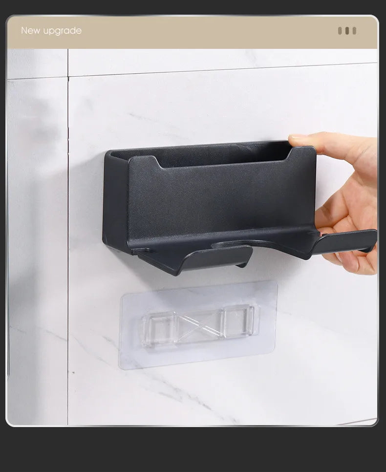 Soporte para secador de pelo montado en la pared, soporte para alisador de pelo, organizador de baño, estantes de organización de baño