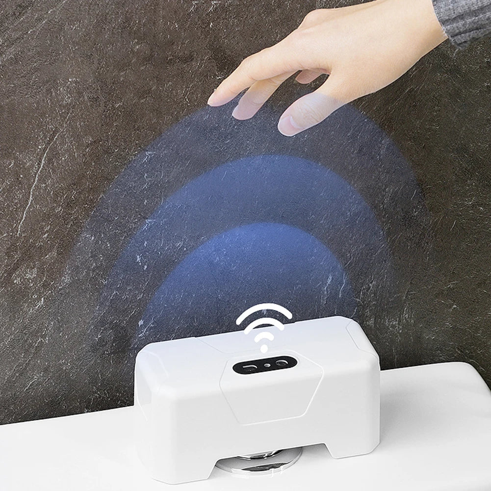 Inodoro Automático Sin Contacto, Sensor de Descarga Inteligente por Inducción Infrarroja, Botón de Descarga a Prueba de Salpicaduras para Baño