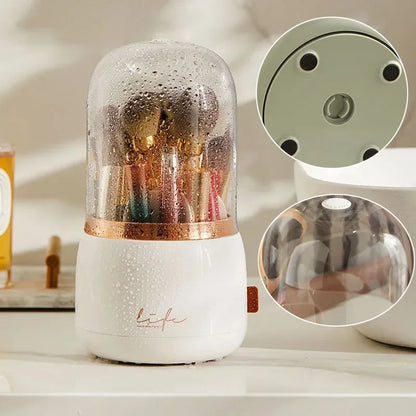 360 ° Organizador de maquillaje giratorio, soporte para brochas de maquillaje, caja de almacenamiento de cosméticos, organizador de almacenamiento de maquillaje, estuche para lápices, organizador de lápiz labial