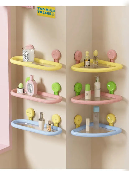 Estante de almacenamiento con ventosa de dopamina, estante de almacenamiento colgante de pared drenable sin perforaciones, organizador de artículos de tocador duradero de alta calidad para el hogar