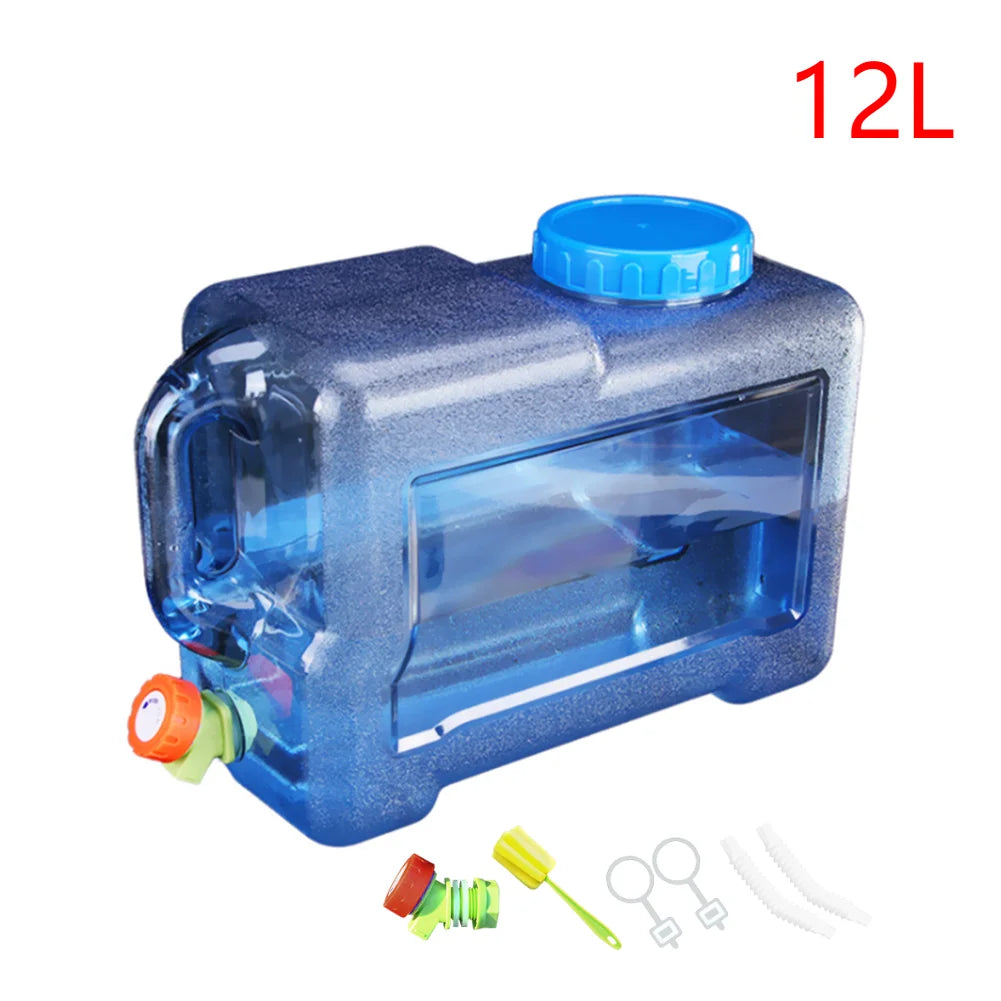 Contenedor de agua portátil con grifo, gran capacidad para acampar, almacenamiento de agua para cocinar, 6/8/13/18L